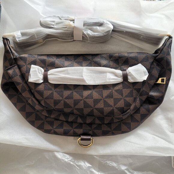 Anck Fanny Pack Women's Crossbody Belt Bag, Chocolate Brown 13x6x6" - Picture 3 of 8